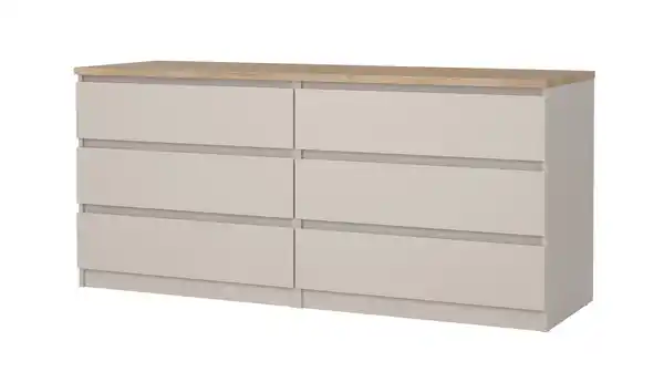 Bild 1 von Kommode mit 6 Schubladen beige - Jackson Hickory 154 cm - NAIA