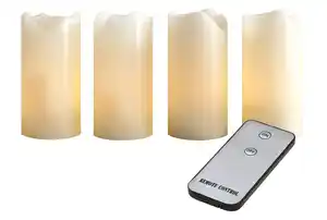 X4-LIFE LED-Echtwachskerzen-Set, 4-teilig