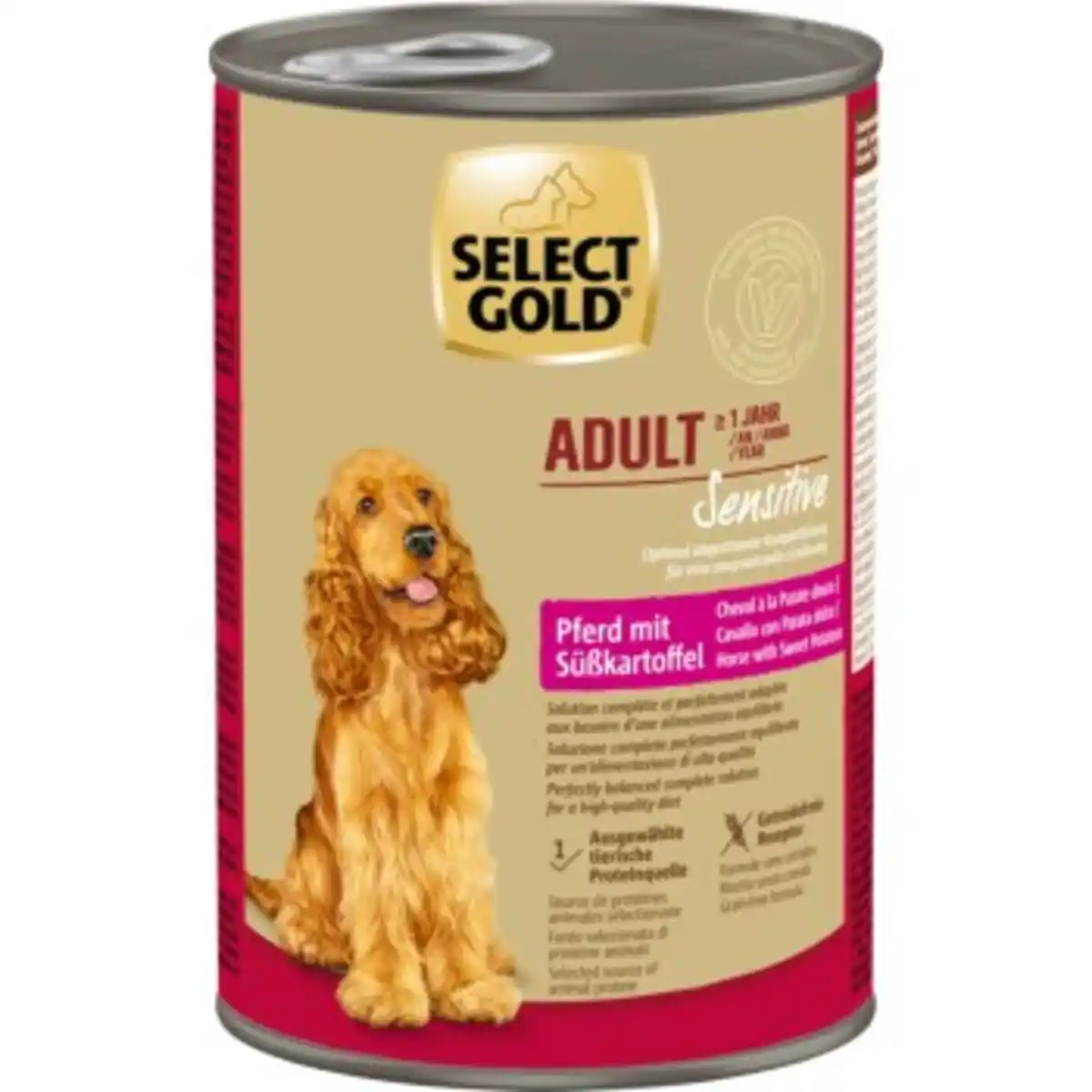 Bild 1 von SELECT GOLD Nassfutter Hund Sensitive Adult Pferd mit Süßkartoffel 6x400 g