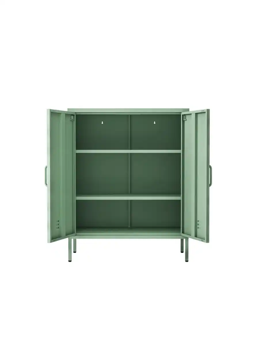 Bild 3 von Metall-Aufbewahrungsschrank Sideboard mit zwei Türen, ca. 101,5 x 80 x 40 cm - Sage