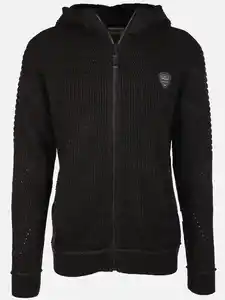 Herren Strickjacke mit Kapuze Schwarz