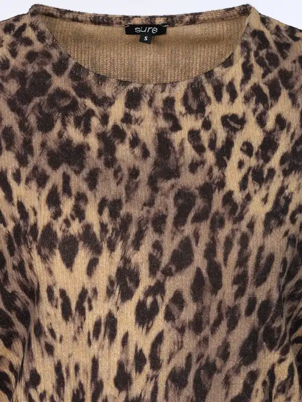 Bild 3 von Damen Flauschshirt mit Leoprint Braun