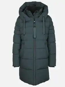 Damen Steppmantel mit Kapuze Türkis