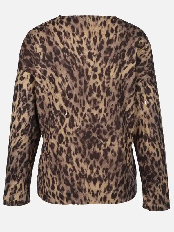 Bild 2 von Damen Flauschshirt mit Leoprint Braun