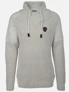 Herren Pullover mit Schalkragen Weiß