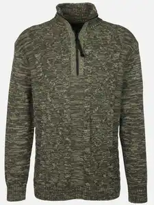 Herren Stricktroyer mit Zopfmuster Oliv