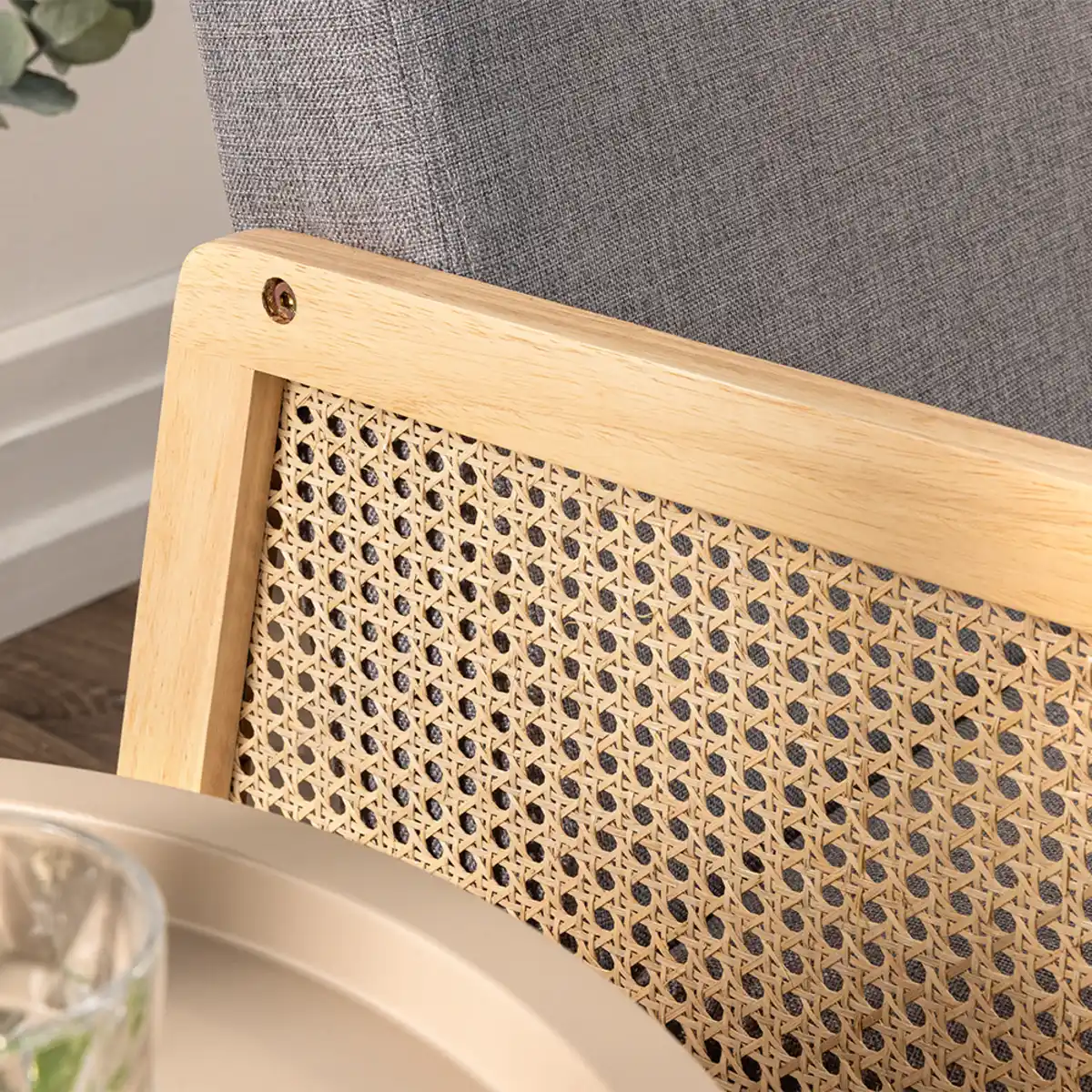 Bild 4 von 2-Sitzer Sofa, Doppelsofa mit Armlehne, ca. 115L x 76,5B x 76,5H cm - Grau