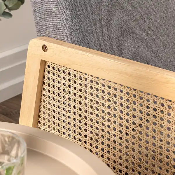 Bild 4 von 2-Sitzer Sofa, Doppelsofa mit Armlehne, ca. 115L x 76,5B x 76,5H cm - Grau