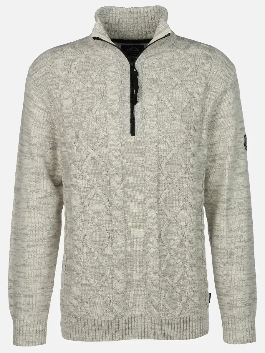 Bild 1 von Herren Stricktroyer mit Zopfmuster Weiß