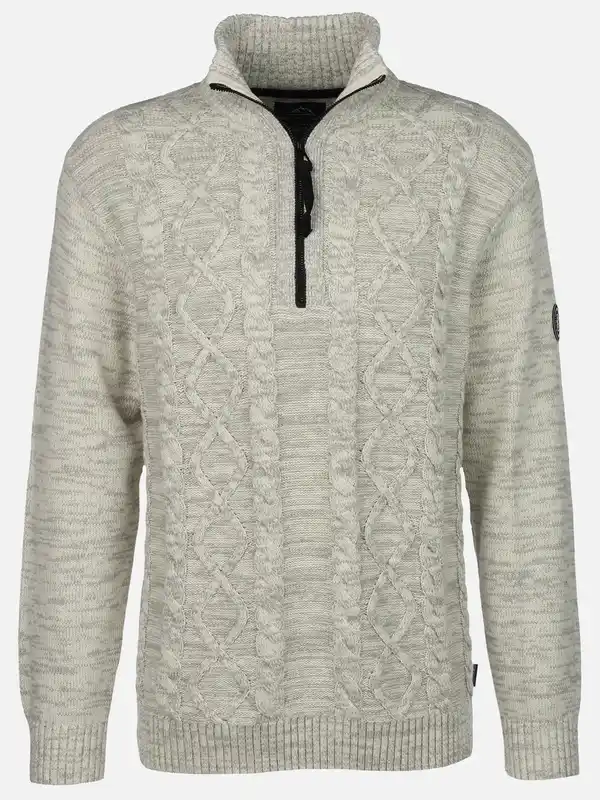 Bild 1 von Herren Stricktroyer mit Zopfmuster Weiß