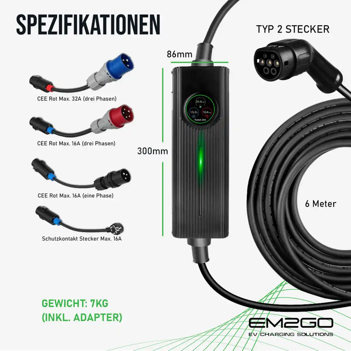 Bild 2 von EM2GO Uni-Mobile EV-Ladekabel 16 kW