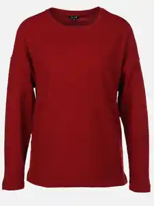 Damen Flauschshirt unifarben Rot