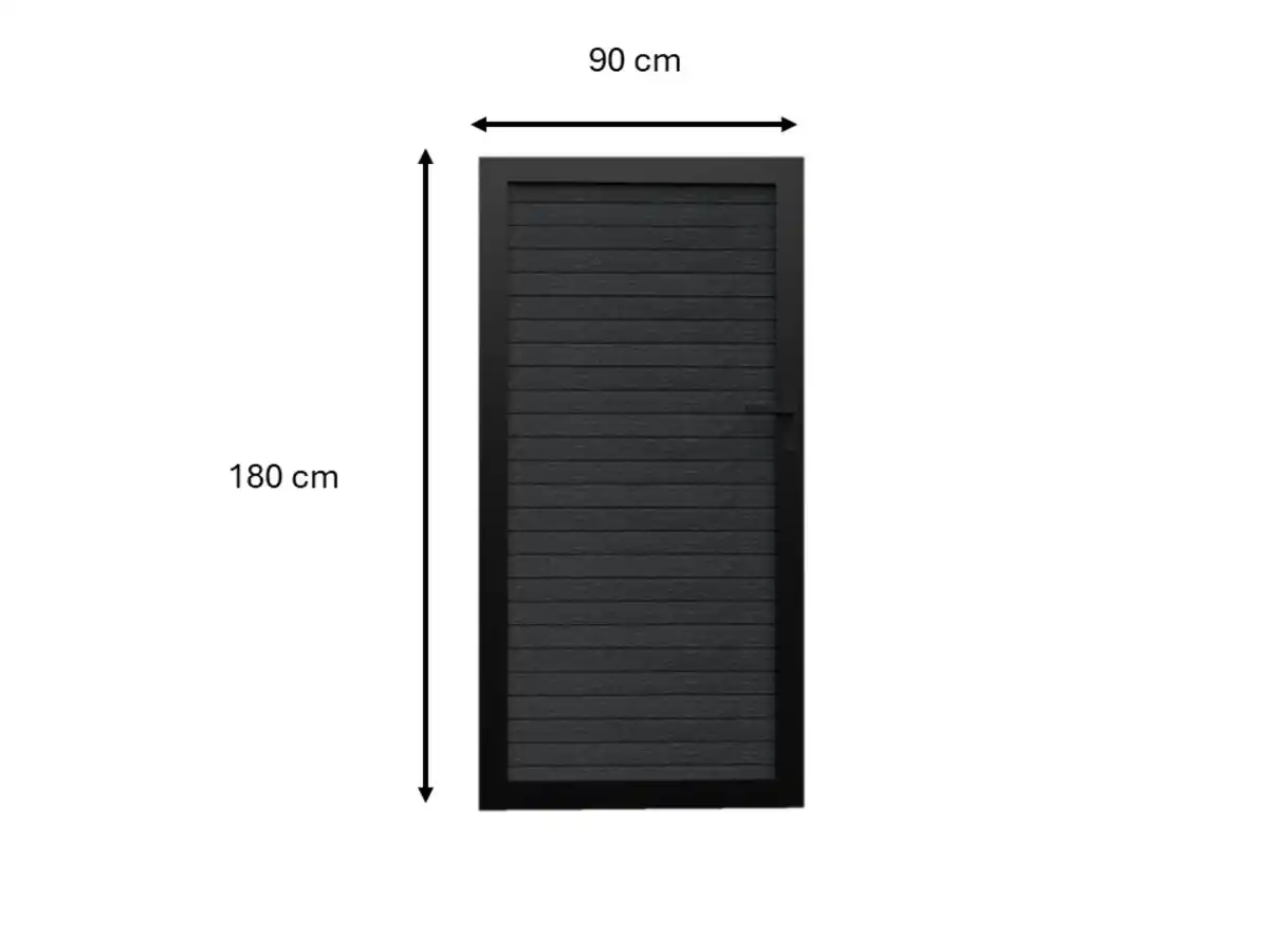 Bild 4 von WPC Gartentor CORTADO, ca. 110 x 190 cm - inkl. Schlüssel & Montagezubehör - Schwarz