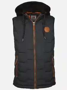 Herren Steppweste 2in1 mit Kapuze Grau