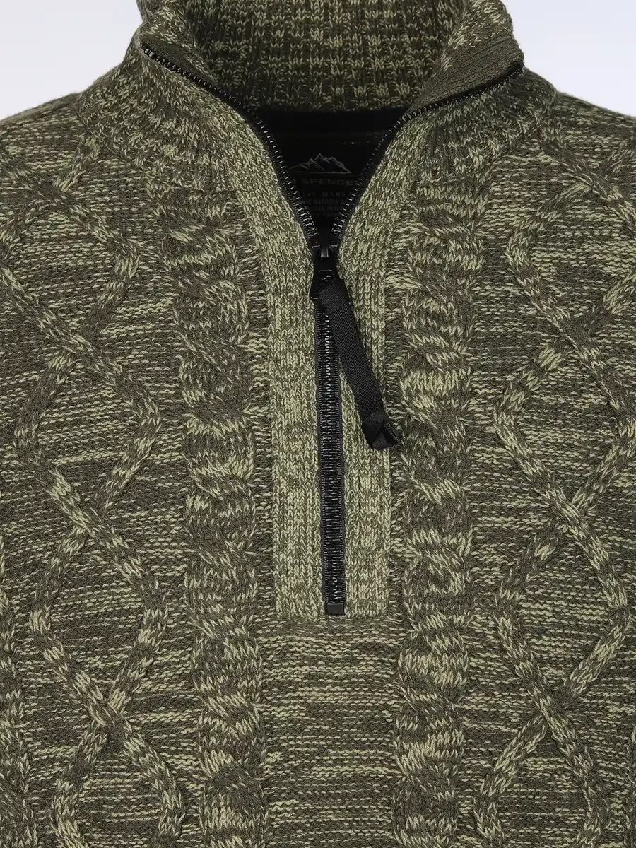 Bild 3 von Herren Stricktroyer mit Zopfmuster Oliv