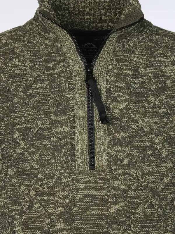 Bild 3 von Herren Stricktroyer mit Zopfmuster Oliv