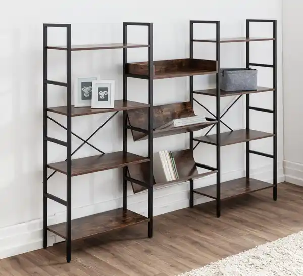 Bild 2 von Wohnzimmerregal, ca. 185 x 30 x 147 cm - Braun