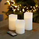 Bild 1 von LED-Echtwachskerzen 3er-Set mit Timerfunktion und Dimmer