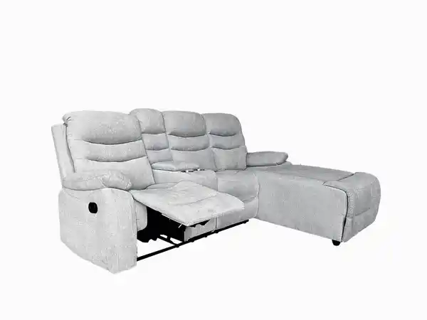 Bild 3 von Relax-Ecksofa mit Funktionssesseln, ca. 237 x 179x 108 cm - Hellgrau