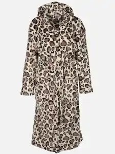 Damen Bademantel im Leodessin Weiß