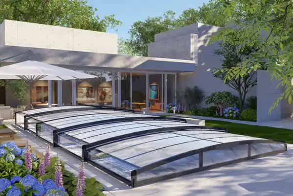 Bild 2 von Poolüberdachung "Aqualina" aus Aluminium, ca. 10,99 x 4,26 x 1,05 m