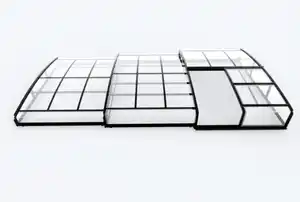 Poolüberdachung "Aqualina" aus Aluminium, ca. 6,63 x 3,26 x 0,8 m