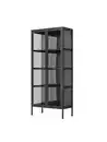 Bild 1 von Vitrinenschrank aus Metall mit klaren Glastüren, ca. 180 x 80 x 35 cm - Schwarz