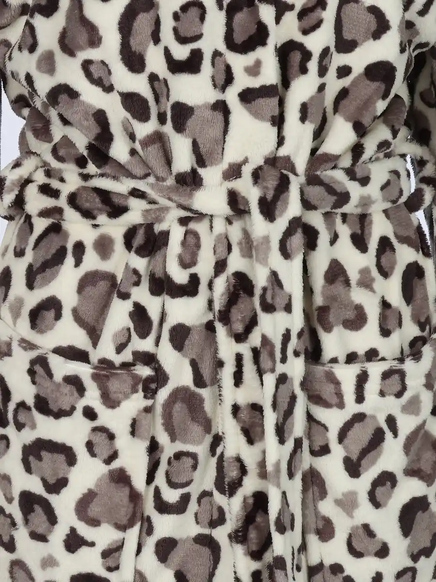 Bild 3 von Damen Bademantel im Leodessin Weiß