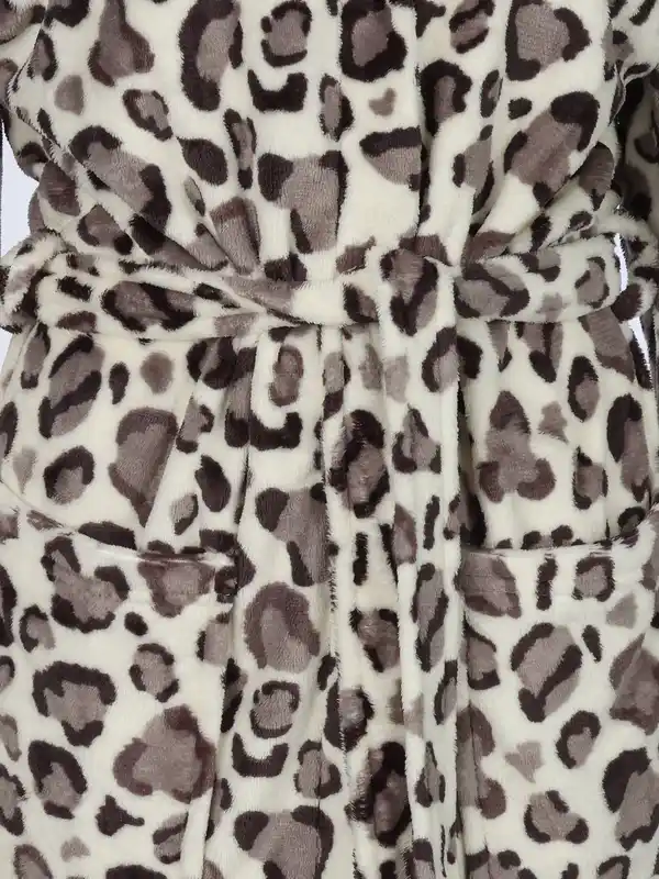 Bild 3 von Damen Bademantel im Leodessin Weiß