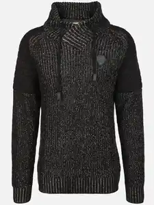 Herren Pullover mit Schalkragen Schwarz