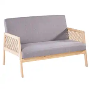 2-Sitzer Sofa, Doppelsofa mit Armlehne, ca. 115L x 76,5B x 76,5H cm - Grau