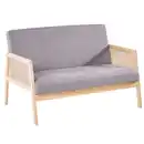 Bild 1 von 2-Sitzer Sofa, Doppelsofa mit Armlehne, ca. 115L x 76,5B x 76,5H cm - Grau