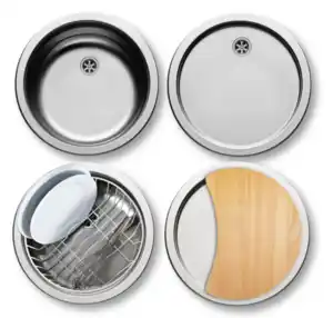 Edelstahl-Rundbecken-Set »CR&CT«