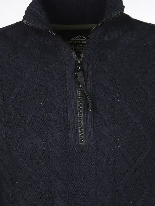 Bild 3 von Herren Stricktroyer mit Zopfmuster Blau