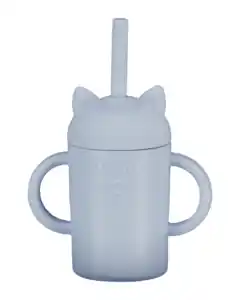 Becher mit Strohhalm - Blau, One size