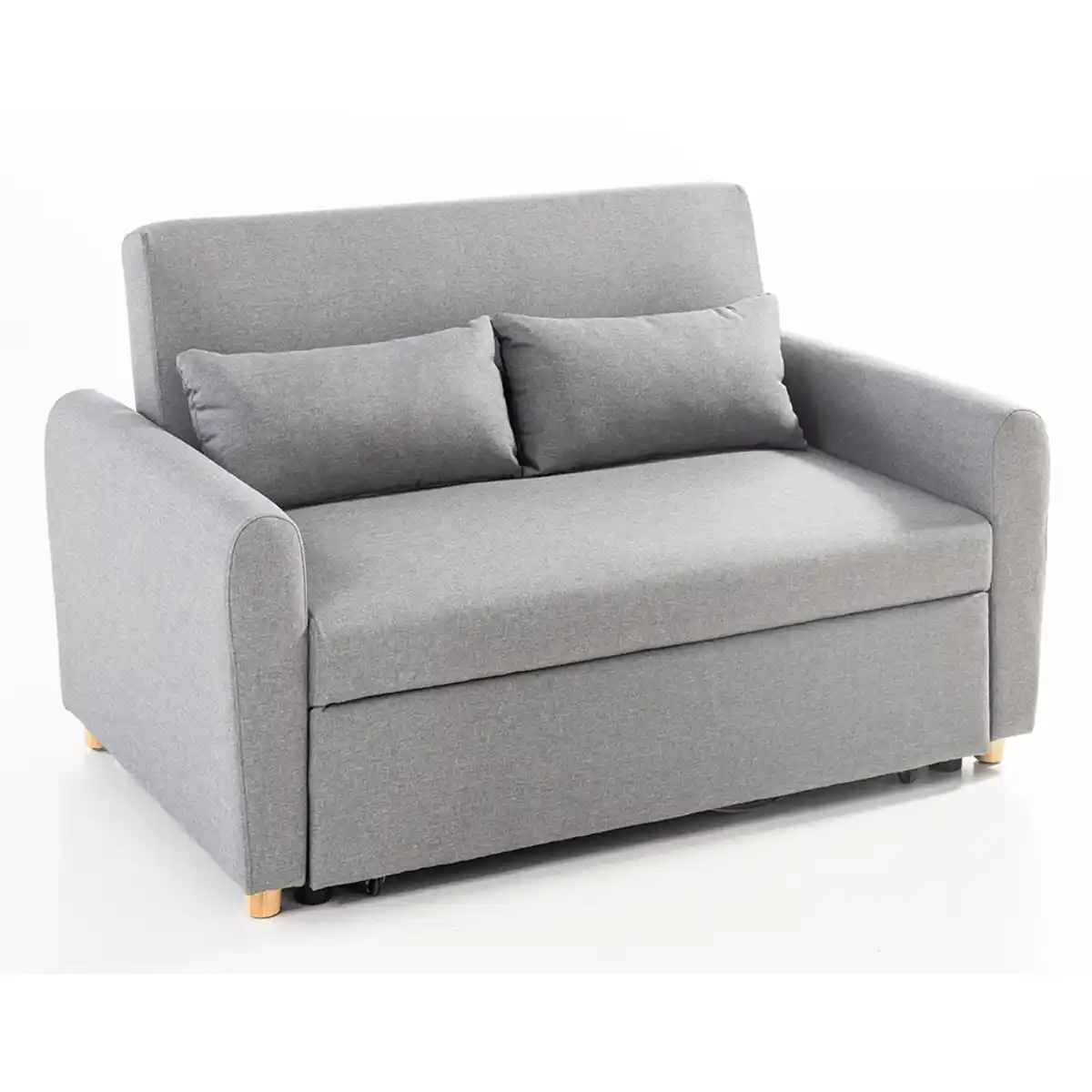 Bild 1 von 2-Sitzer Sofabett inkl. Kissen - Hellgrau