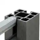 Bild 3 von WPC-Sichtschutzzaun CORTADO - 5x Element + 6x Pfosten mit 3 Luftöffnungen - Schwarz