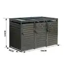 Bild 3 von 3er Mülltonnenverkleidung mit Pflanzdach aus verzinktem Stahl, ca. 196 x 80 x 124 cm - Anthrazit