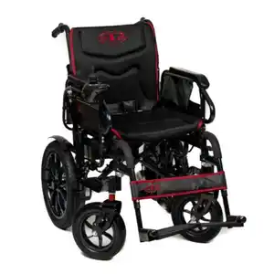 AT52332 Elektrischer Rollstuhl Schwarz aus Carbonstahl, 2x 250 Watt