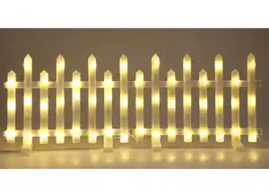 Großer LED-Zaun mit Timer und 192 LEDs Warmweiß 8-teilig