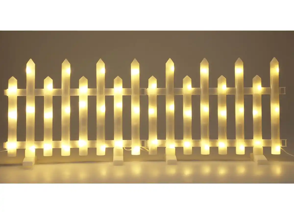 Bild 1 von Großer LED-Zaun mit Timer und 192 LEDs Warmweiß 8-teilig