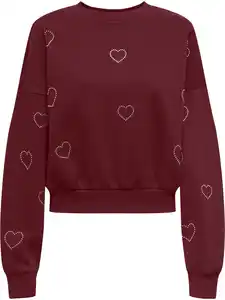 Only ONLBERIT L/S O-NECK Sweatshirt Rot