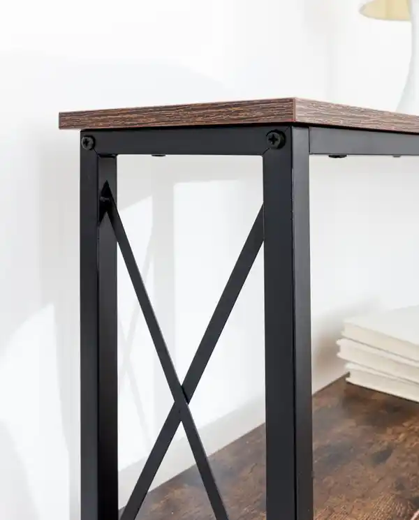 Bild 4 von Wohnzimmerregal mit 3 Etagen, ca. 120 x 20 x 80 cm - Braun