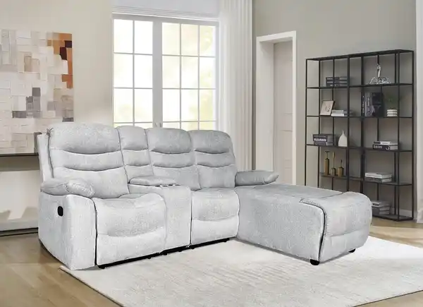 Bild 2 von Relax-Ecksofa mit Funktionssesseln, ca. 237 x 179x 108 cm - Hellgrau