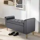 Bild 2 von Aufbewahrungsbank aus Samt, ca. 43 x 114 x 59 cm - Dunkelgrau