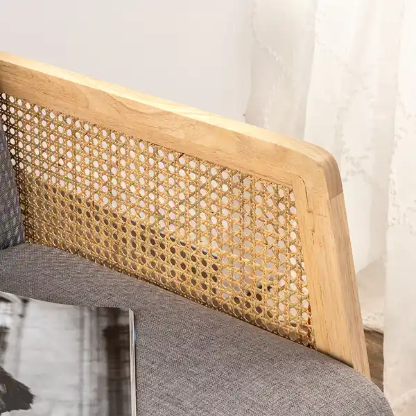 Bild 3 von 2-Sitzer Sofa, Doppelsofa mit Armlehne, ca. 115L x 76,5B x 76,5H cm - Grau