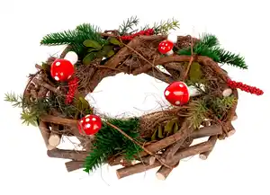 Rattankranz „Fliegenpilz“ zum Hängen