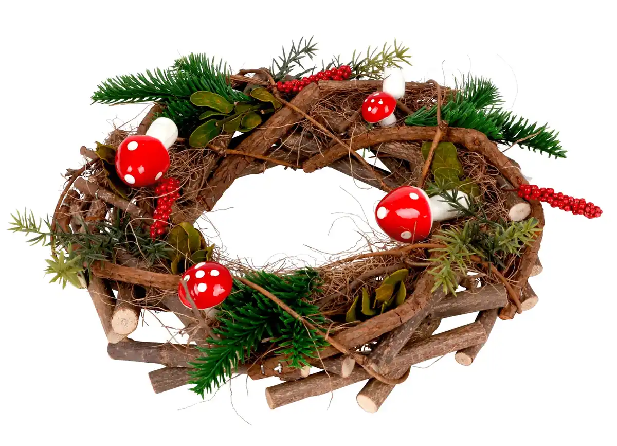 Bild 1 von Rattankranz „Fliegenpilz“ zum Hängen