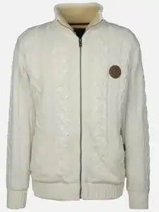 Herren Strickjacke, warm wattiert Weiß