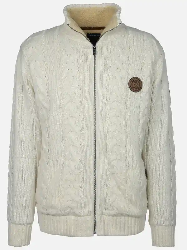 Bild 1 von Herren Strickjacke, warm wattiert Weiß